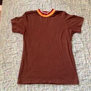 Big Bud Press brown short sleeve retro ringer tee t-shirt shirt S